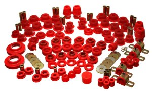 Jeep Wrangler Suspension Bushing Kit - Front + Rear - Energy Suspension - Hyper-Flex Master Bushing Set - Red - `07-`11